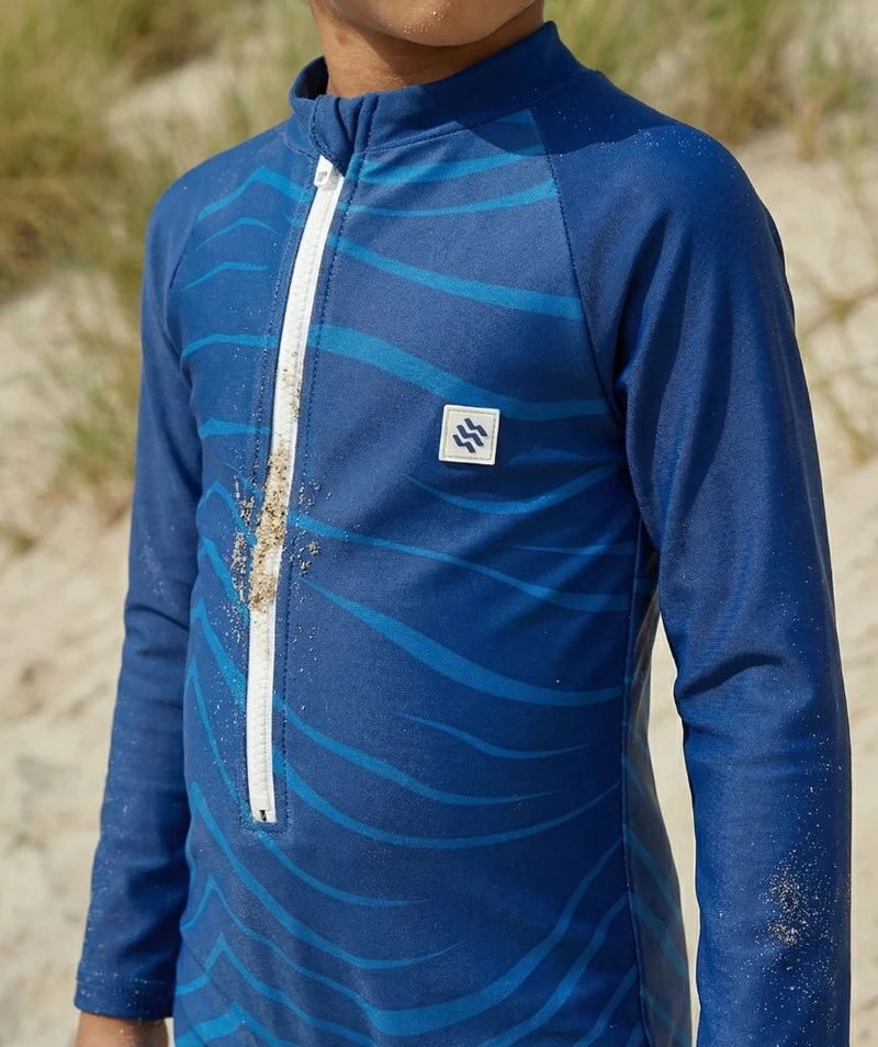 Watery UV Anzug für Kinder - Fjord Langarm Rashguard - Dunkelblau