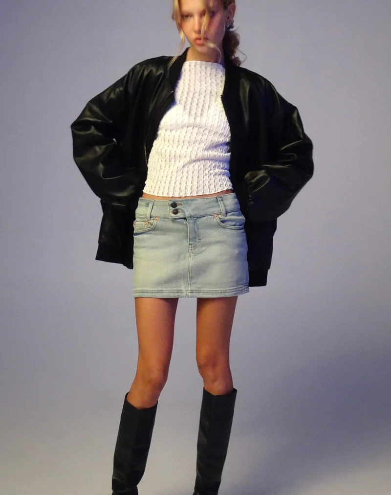 Denim-Minirock mit tiefem Ausschnitt aus Super Bleach