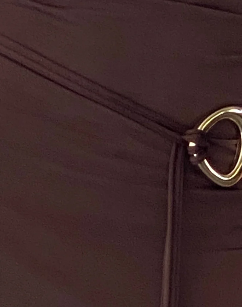 Ruebelle Asymmetrisches Midikleid mit Rundhalsausschnitt in Mocca