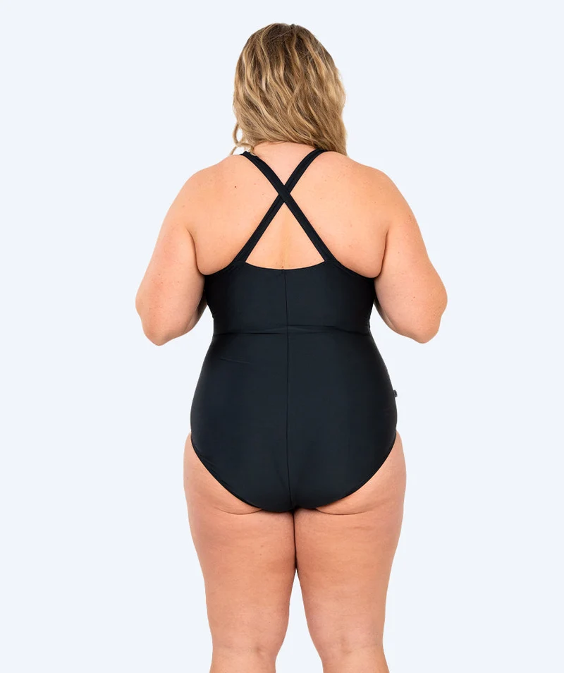 Watery Badeanzug für Damen in Plus Size - Kaito - Schwarz/Weiß