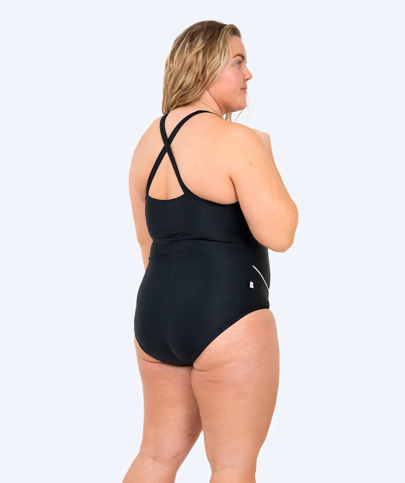 Watery Badeanzug für Damen in Plus Size - Kaito - Schwarz/Weiß