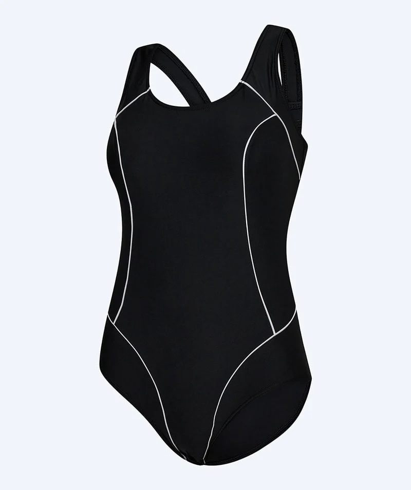 Watery Badeanzug für Damen in Plus Size - Kaito - Schwarz/Weiß