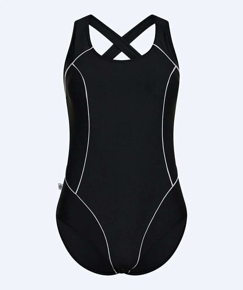 Watery Badeanzug für Damen in Plus Size - Kaito - Schwarz/Weiß