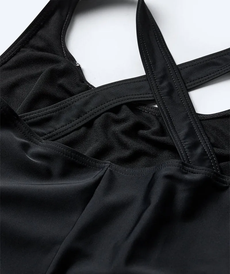 Watery Badeanzug für Damen in Plus Size - Kaito - Schwarz/Weiß