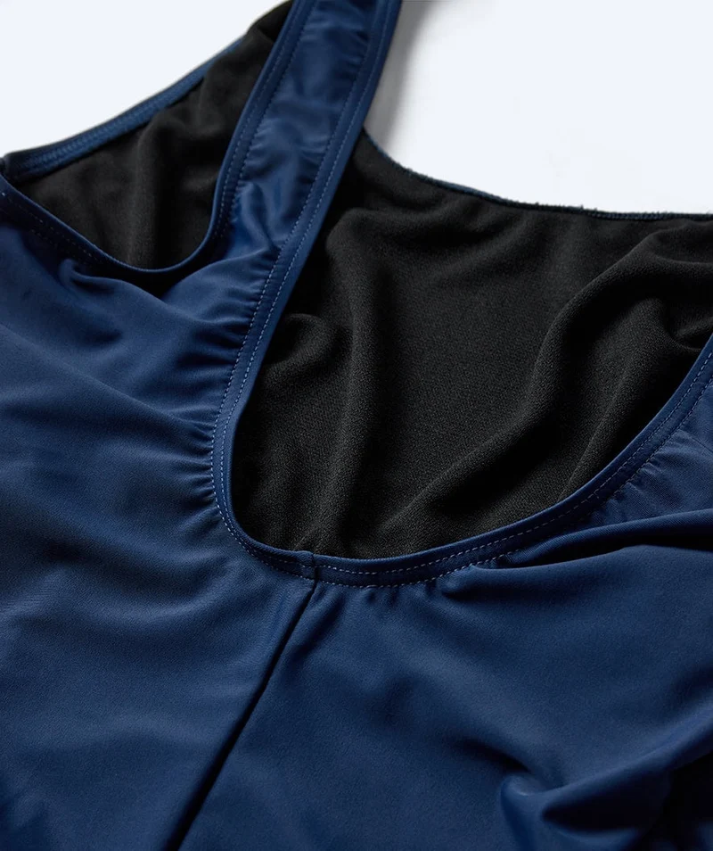 Watery Badeanzug für Damen in Plus Size - Tamaya U-Back - Dunkelblau/weiß