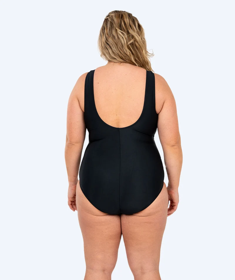 Watery Badeanzug für Damen in Plus Size - Tamaya U-Back - Schwarz/Weiß