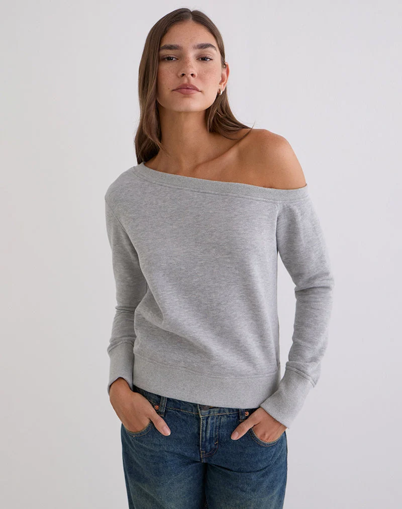 Toria Sweatshirt in Grau meliert