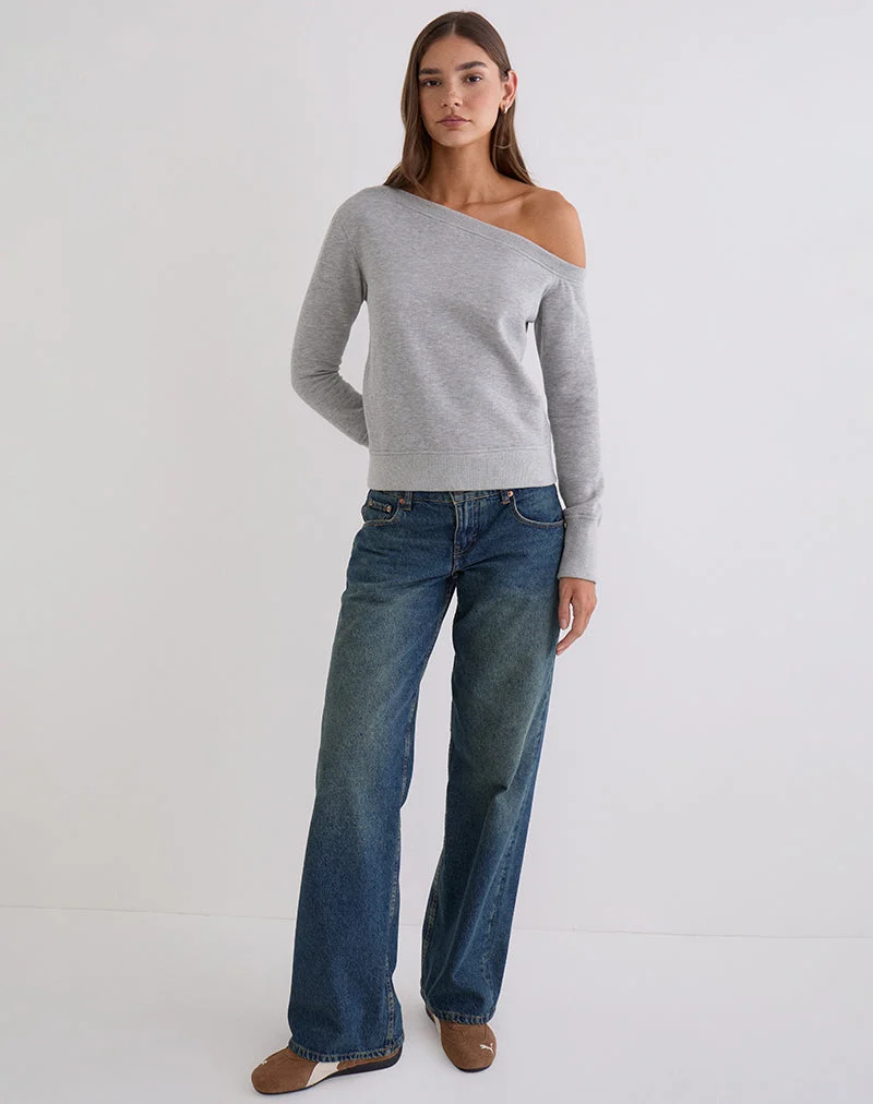Toria Sweatshirt in Grau meliert