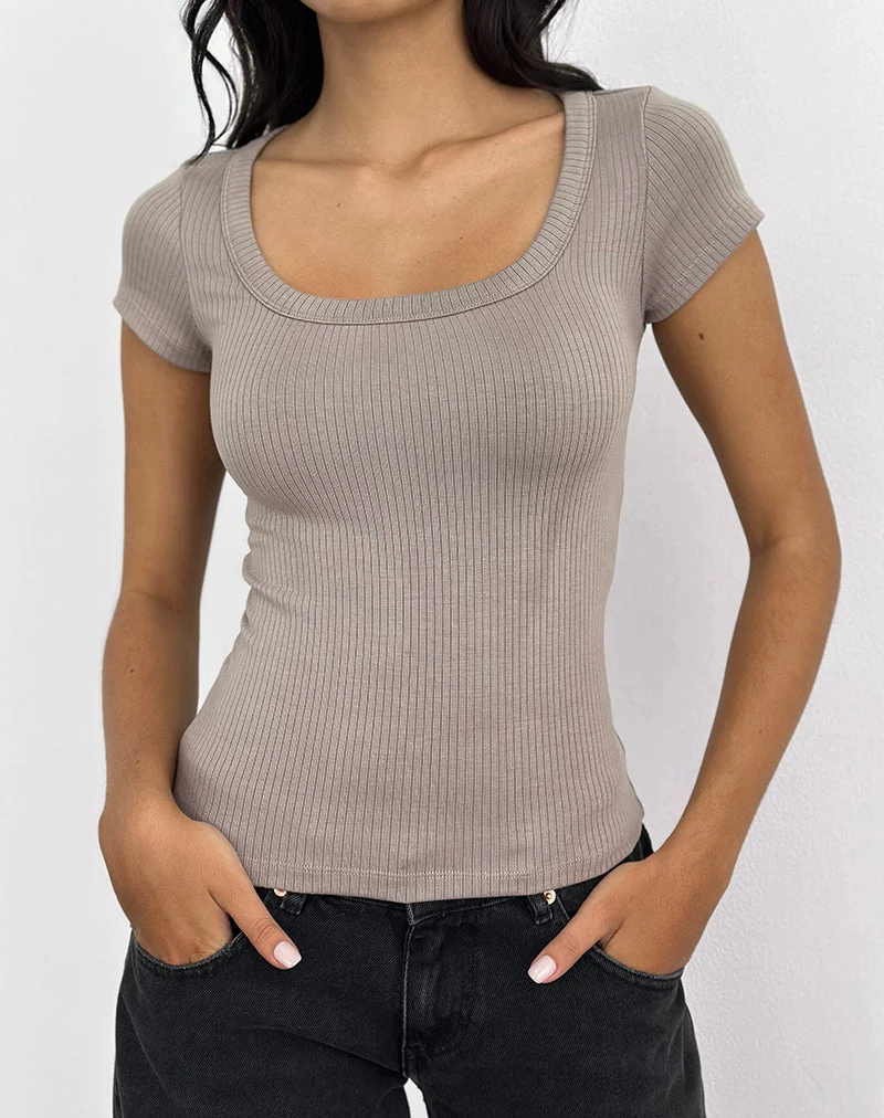 Sumala T-Shirt aus dickem Rippstoff Moon Rock