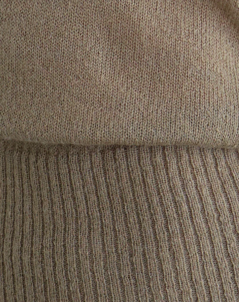 Suena Asymmetrischer Pullover aus Strick in Khaki
