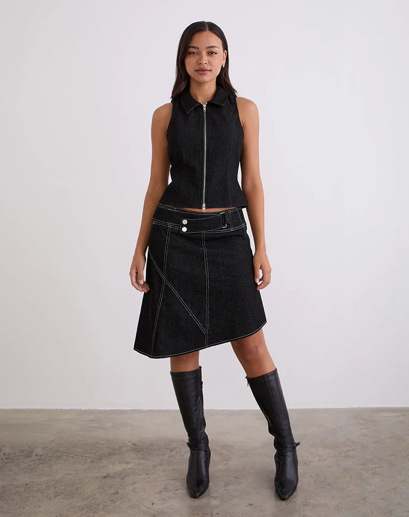 Janae Weste in Denim Black Wash