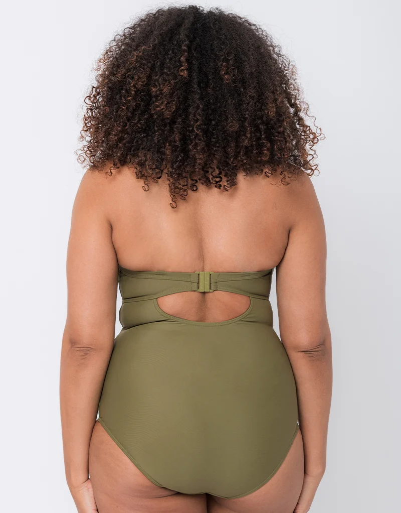 Curvy Kate Retro Sun Padded Plunge Swimsuit Olive