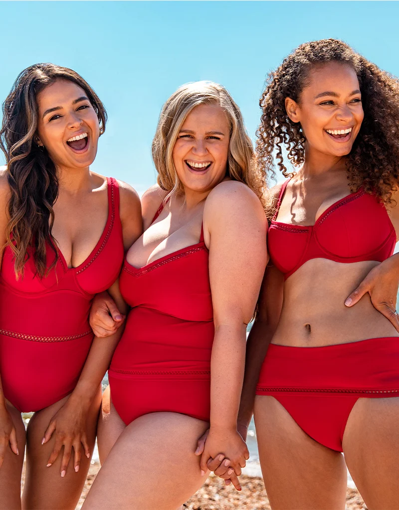 Curvy Kate First Class Plunge Tankini Multiway Top Red