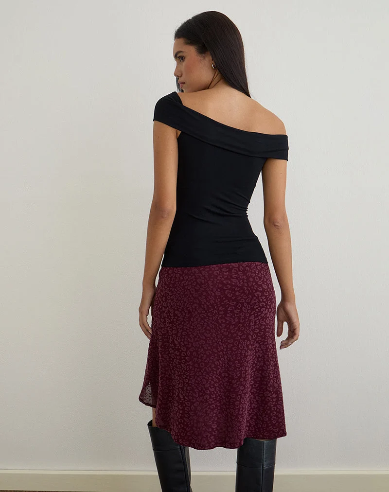 Cuthbe schulterfreies Twist-Top in Schwarz