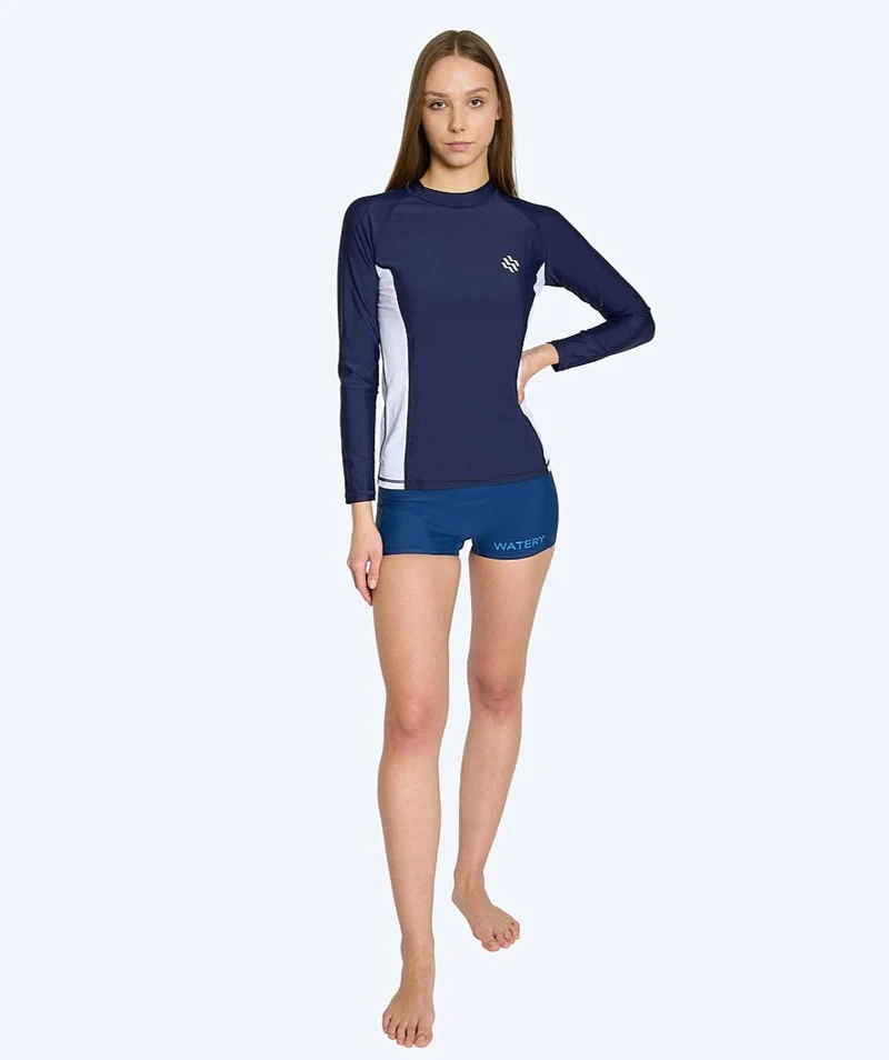 Watery UV Shirt für Damen - Talcott Langarm Rashguard - Dunkelblau/Weiß