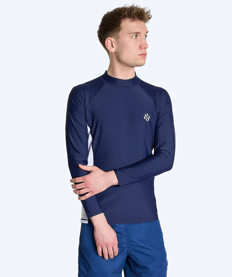 Watery UV Shirt für Herren - Talcott Langarm Rashguard - Dunkelblau/Weiß
