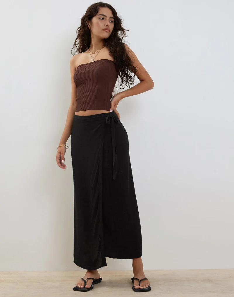 Peria Maxi-Wickelrock in Schwarz Crinkle