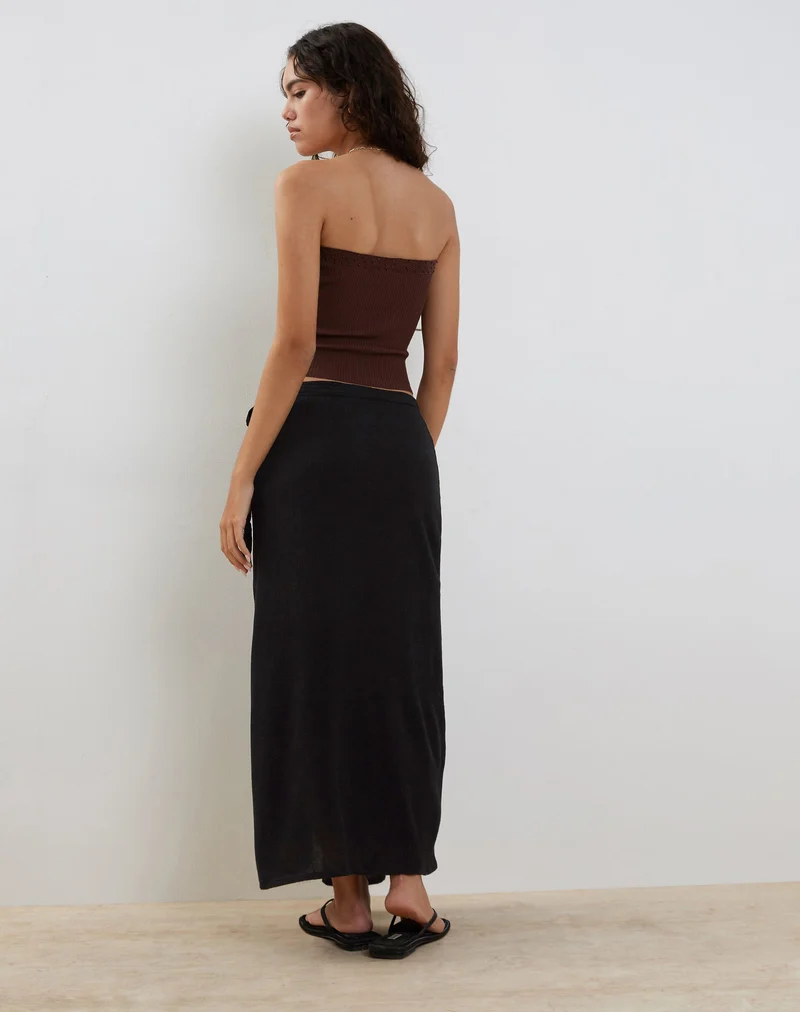 Peria Maxi-Wickelrock in Schwarz Crinkle