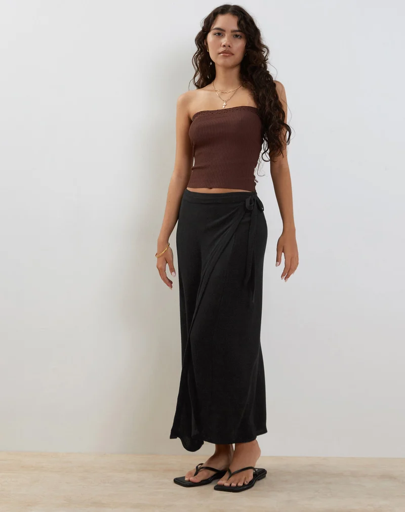 Peria Maxi-Wickelrock in Schwarz Crinkle