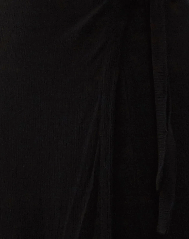 Peria Maxi-Wickelrock in Schwarz Crinkle