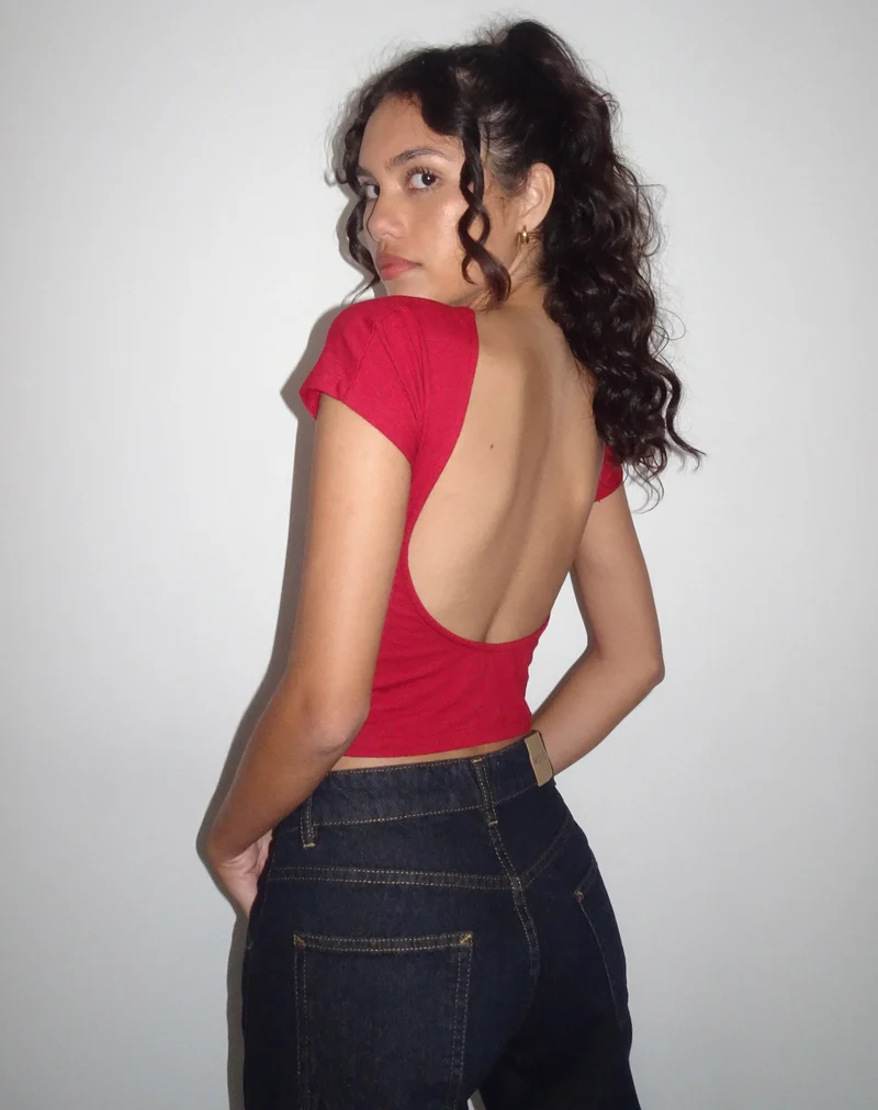 Xiwang Crop Top in Adrenalin Rot