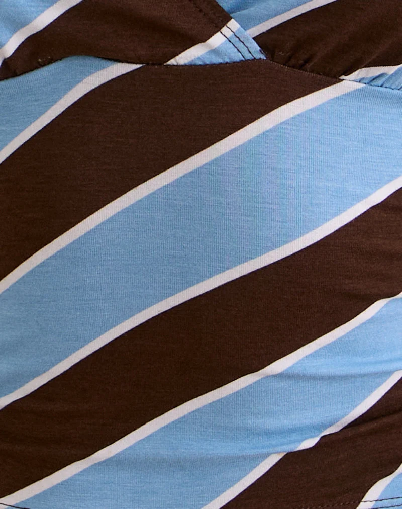 Haya Taucher-Top in Retro Stripe Blau