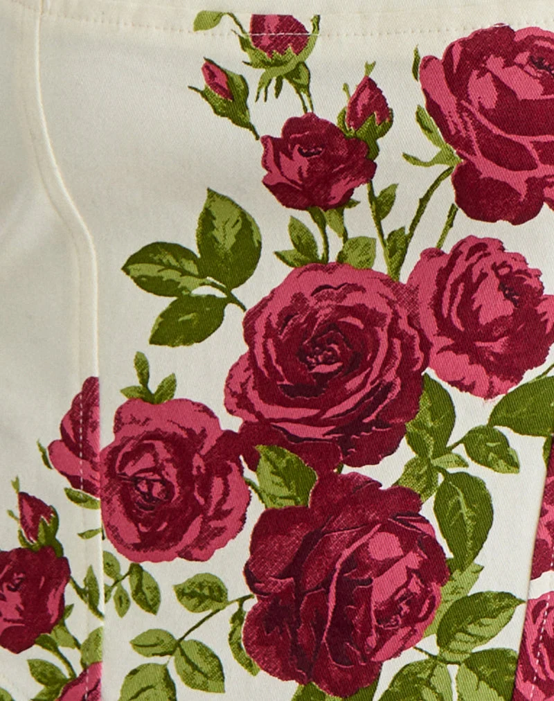 Jatmi Korsett Top in Bouquet Roses Creme
