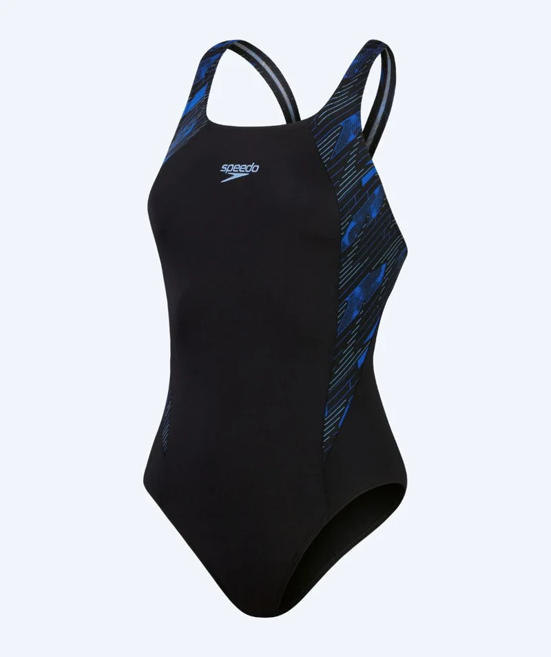 Speedo Badeanzug für Damen - Hyperboom Splice Muscleback - Schwarz/Dunkelblau