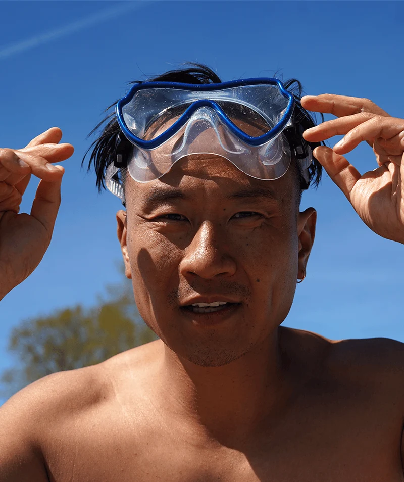 Watery Tauchmaske für Erwachsene (ab 15 Jahre) - Fraser - Blau/Klar