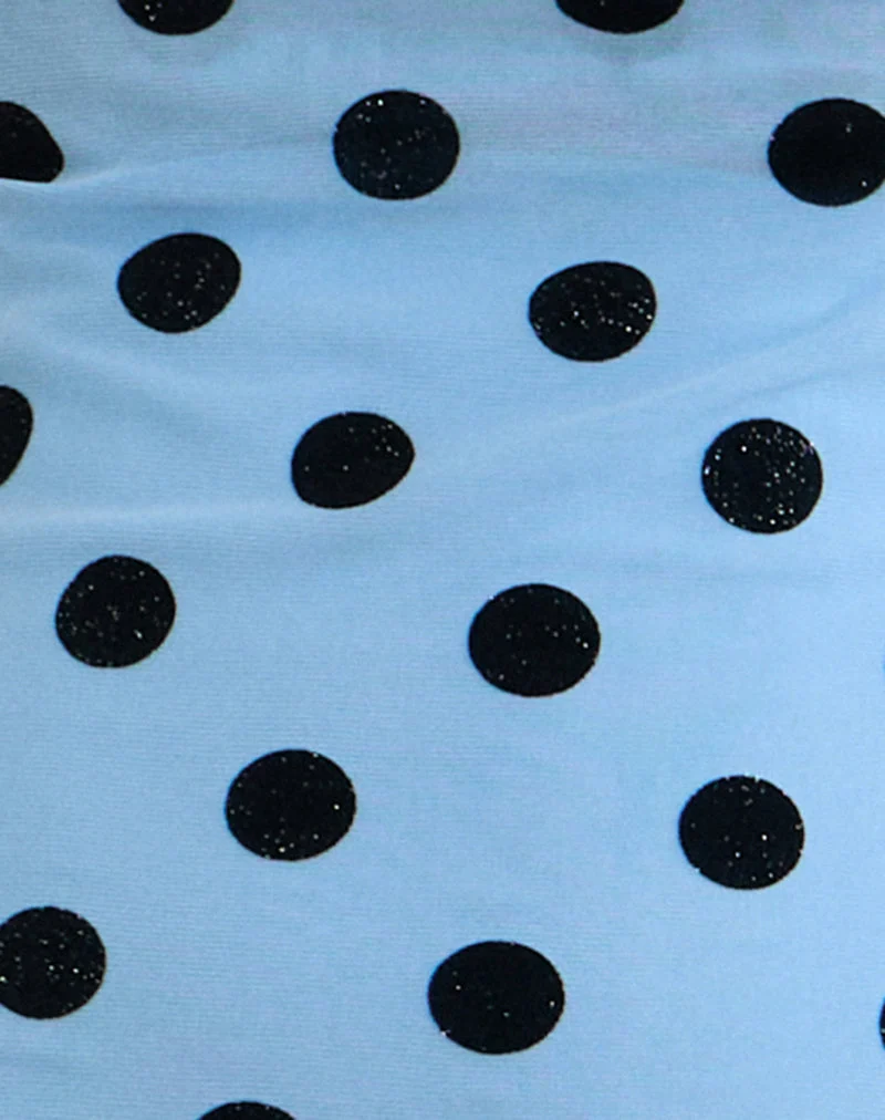 Eltazia Minikleid in Blau mit Polka Space Schwarz