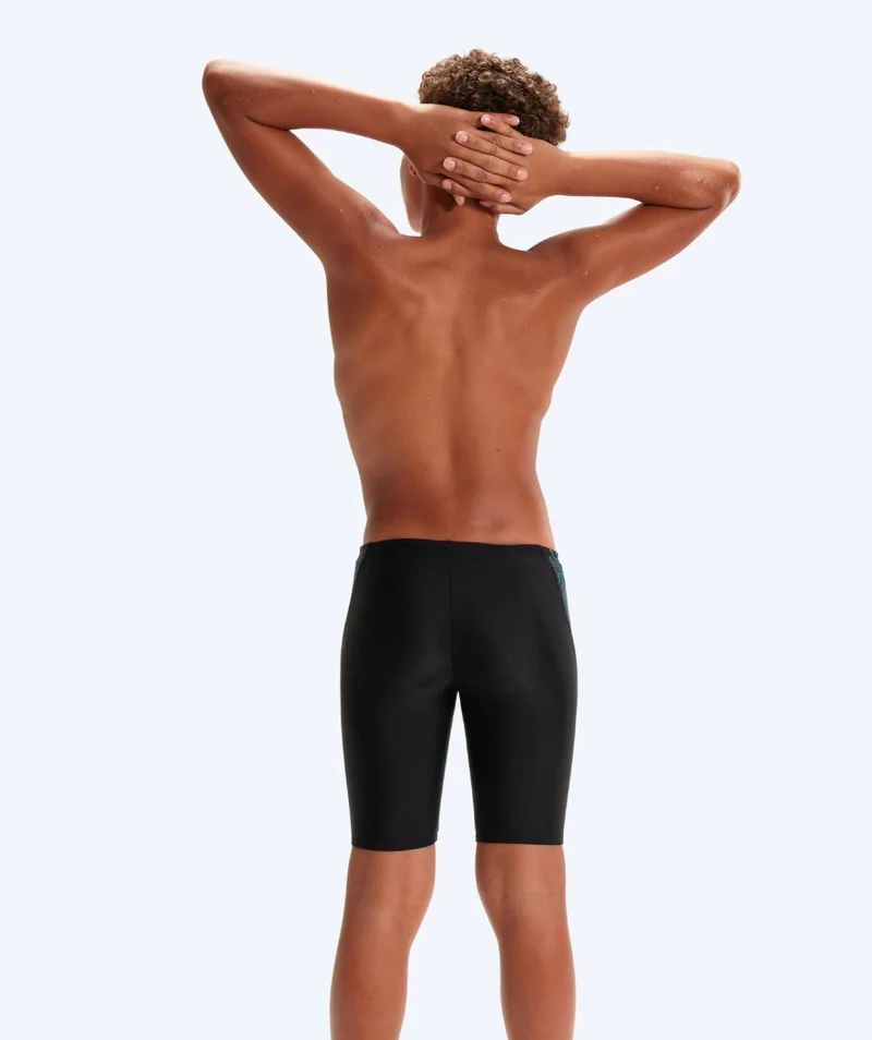 Speedo lange Badehose für Jungen - Hyperboom Splice - Schwarz/Blau
