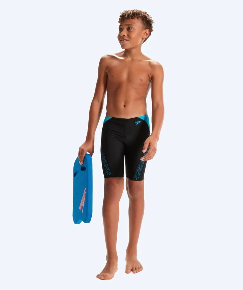 Speedo lange Badehose für Jungen - Hyperboom Splice - Schwarz/Blau