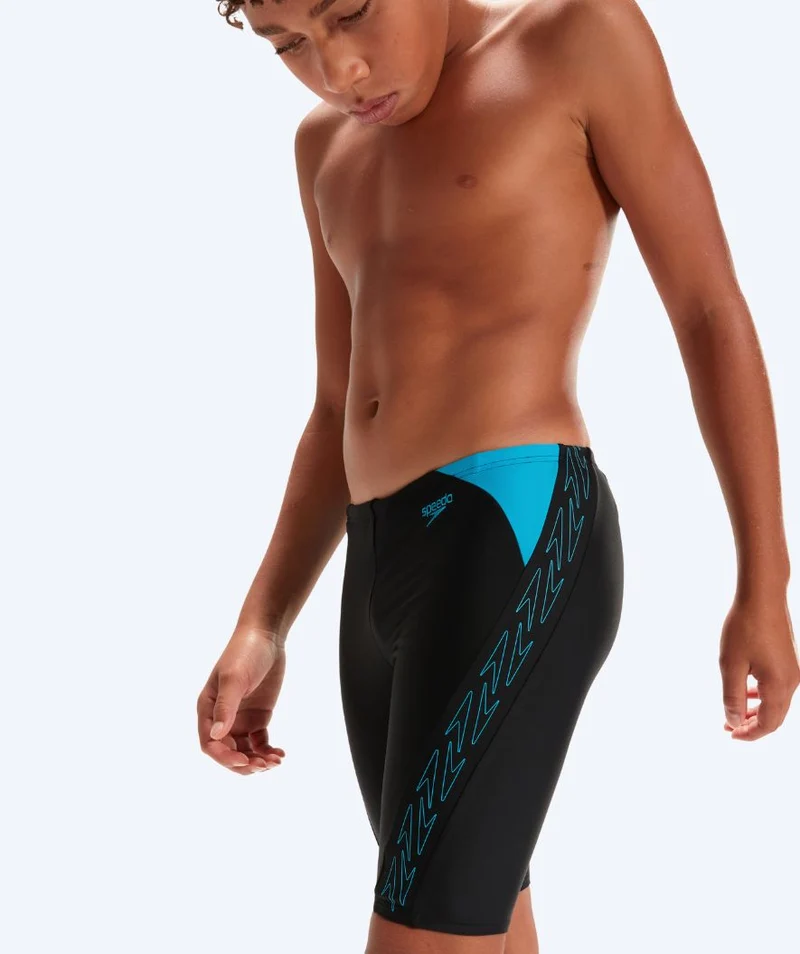 Speedo lange Badehose für Jungen - Hyperboom Splice - Schwarz/Blau