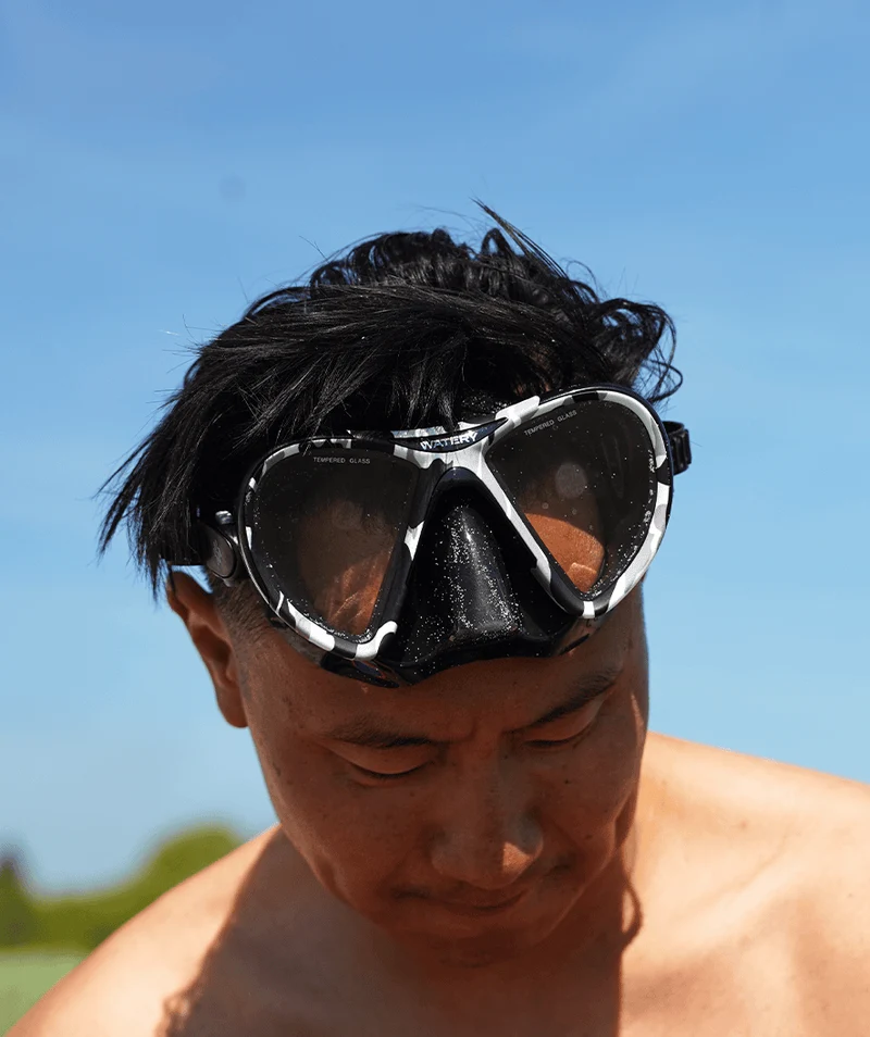 Watery Tauchmaske für Erwachsene (ab 12 Jahre) - Rudder Camo - Schwarz