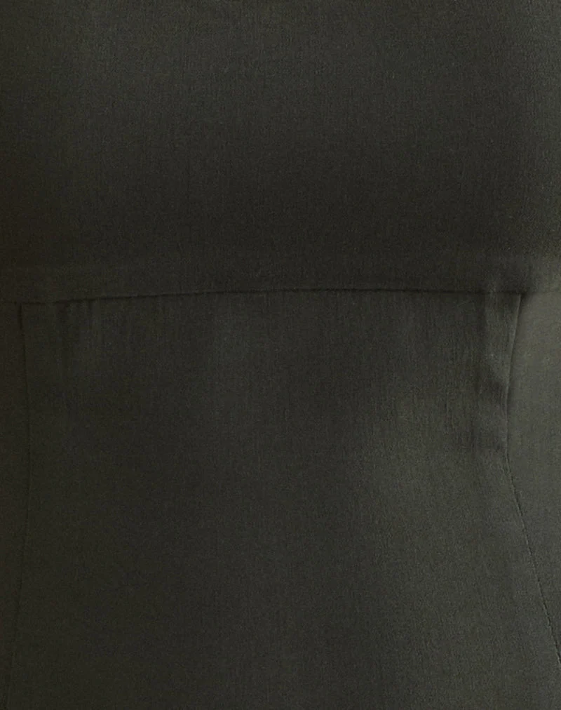 Ovia Scoop Korsett-Oberteil in Tailoring Dark Khaki