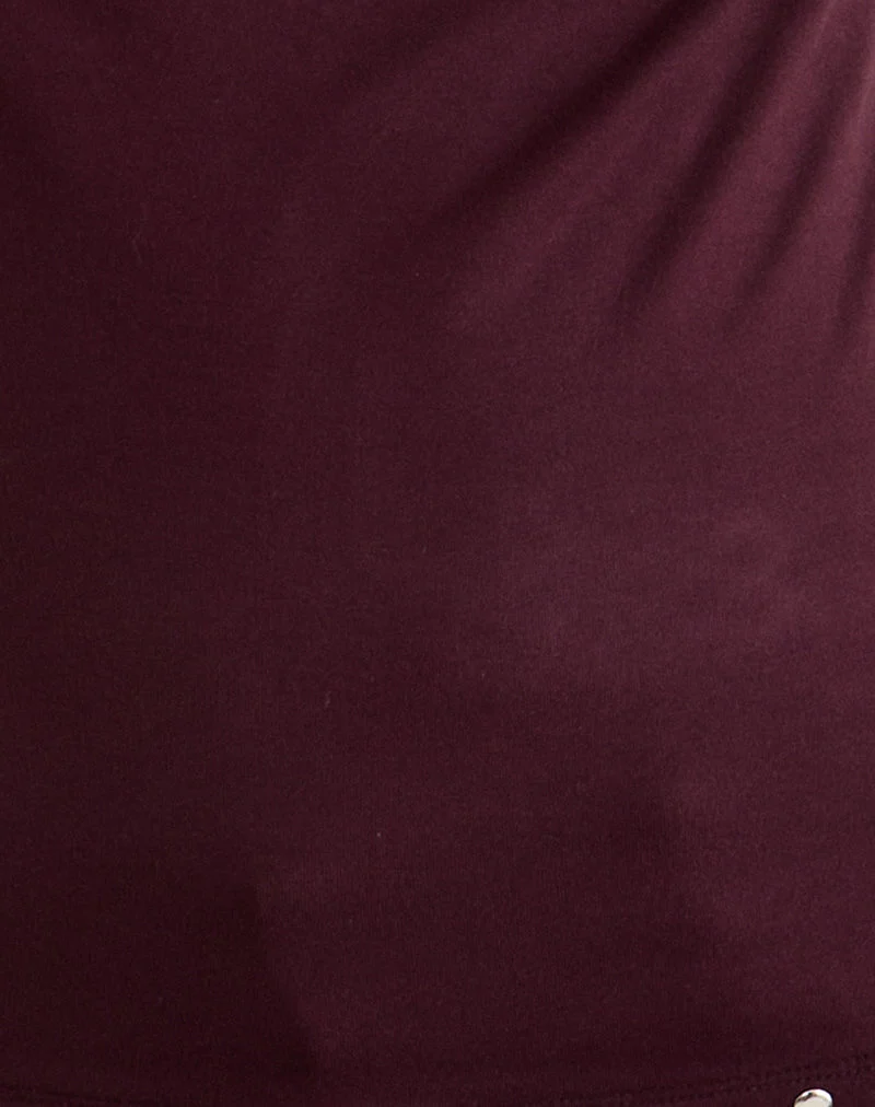 Slater Nieten-Top aus Rayon-Jersey Dunkelpflaume