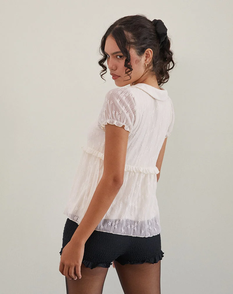 Immy Bluse aus Spitze Elfenbein