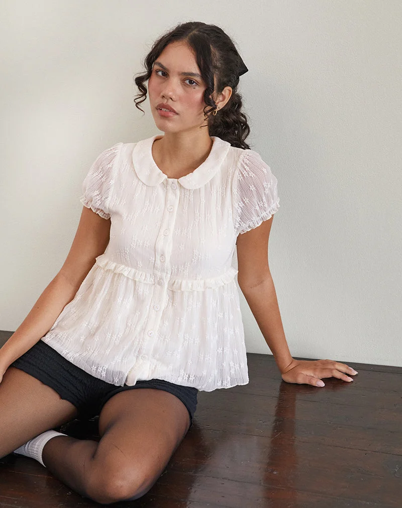 Immy Bluse aus Spitze Elfenbein