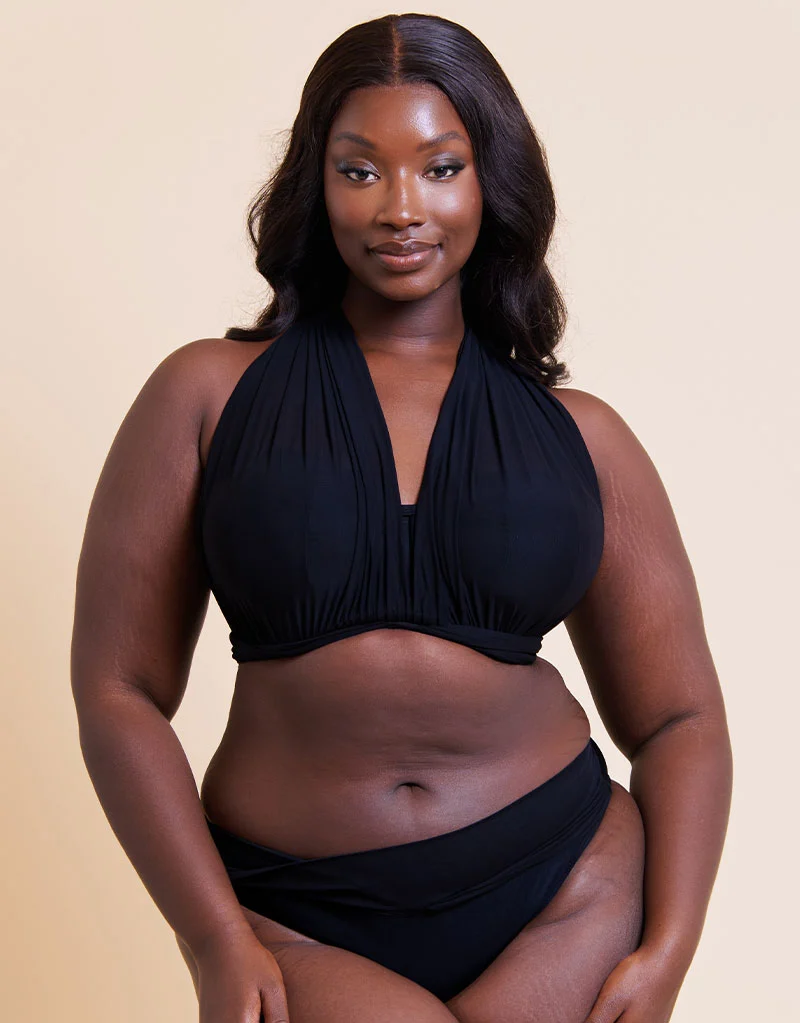 Curvy Kate Wrapsody Bandeau Strapless Multiway Bikini Black