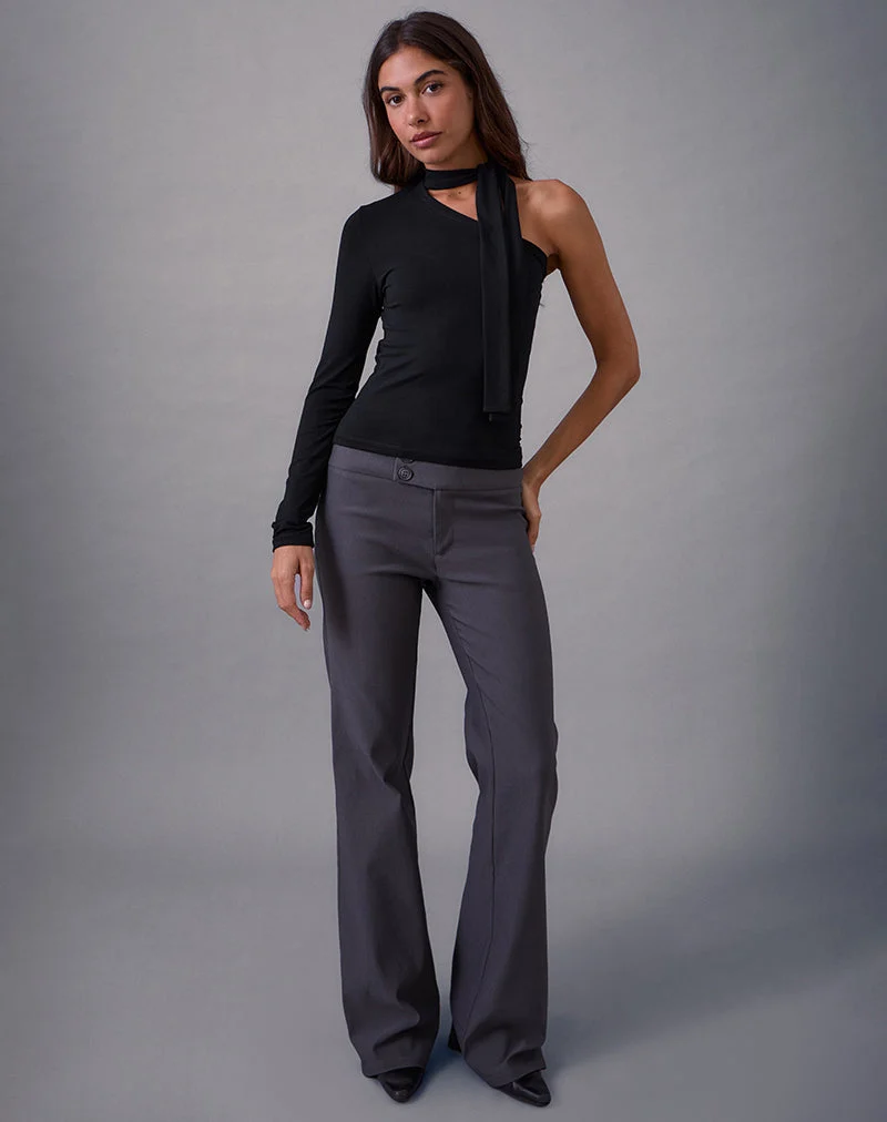 Jayahe Einärmeliges Top aus Rayon Jersey Schwarz