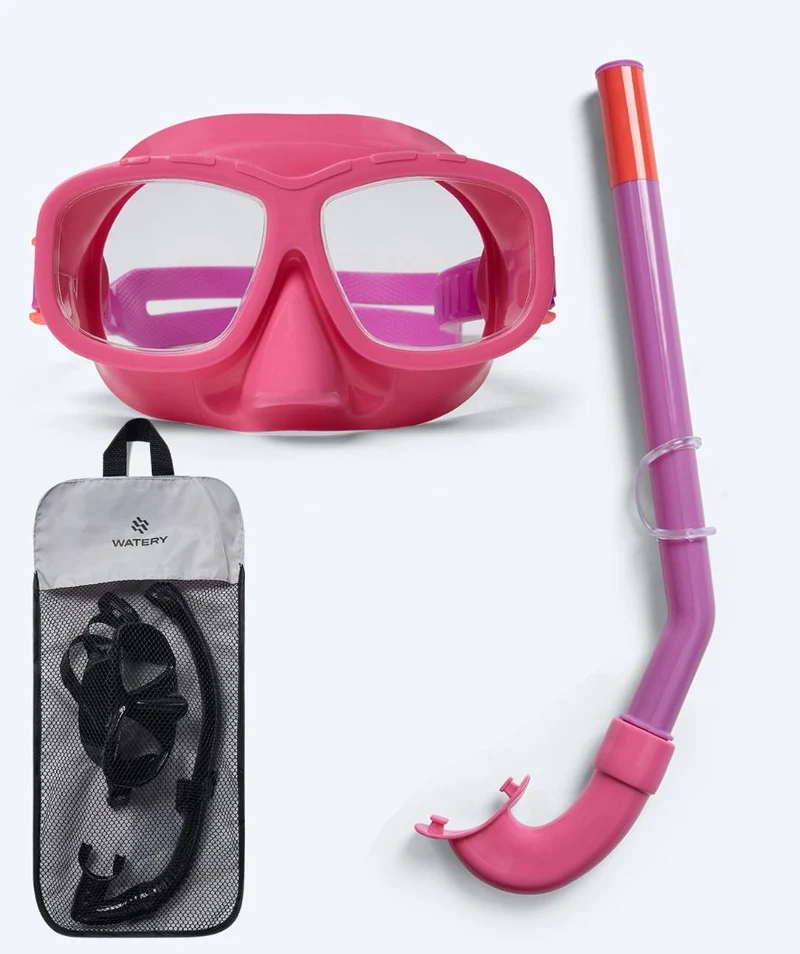 Watery Combo Schnorchelset für Kinder (4-10) - Wyre - Hellrosa/Lila
