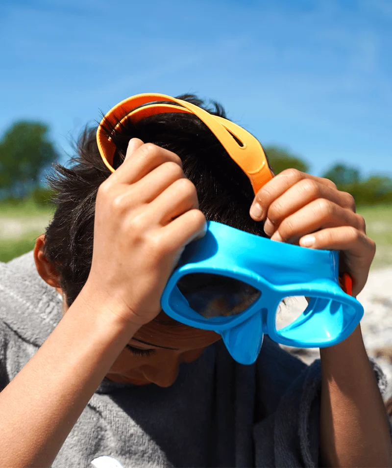 Watery Combo Schnorchelset für Kinder (4-10) - Wyre - Blau/Orange
