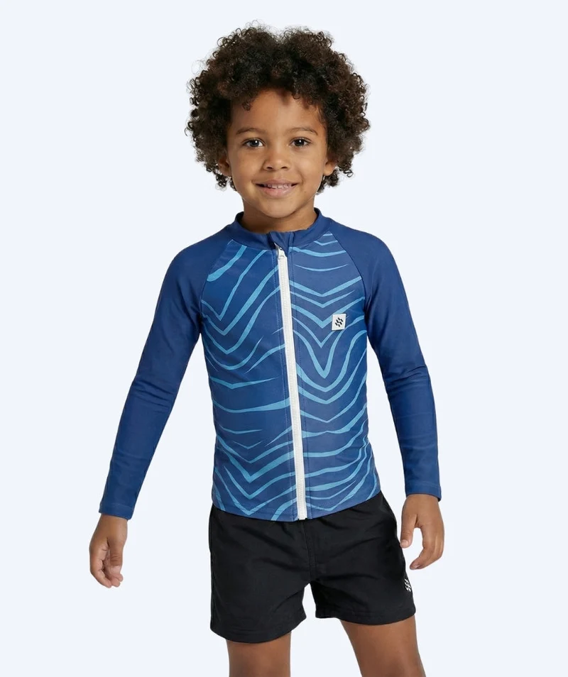 Watery UV Shirt für Kinder - Fjord Langarm Rashguard - Dunkelblau