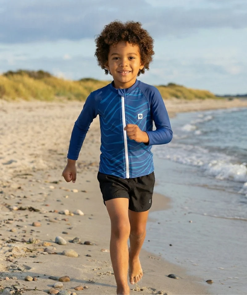 Watery UV Shirt für Kinder - Fjord Langarm Rashguard - Dunkelblau