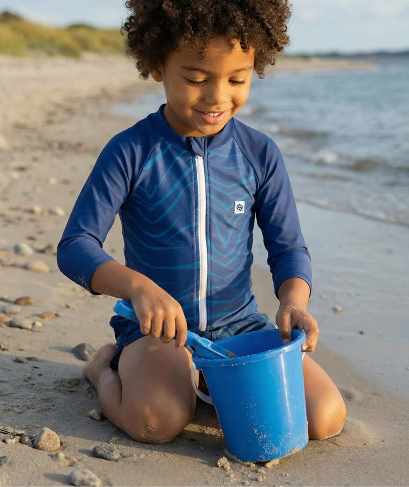 Watery UV Shirt für Kinder - Fjord Langarm Rashguard - Dunkelblau