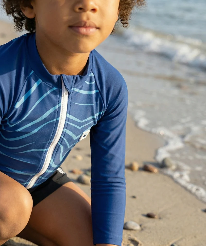 Watery UV Shirt für Kinder - Fjord Langarm Rashguard - Dunkelblau