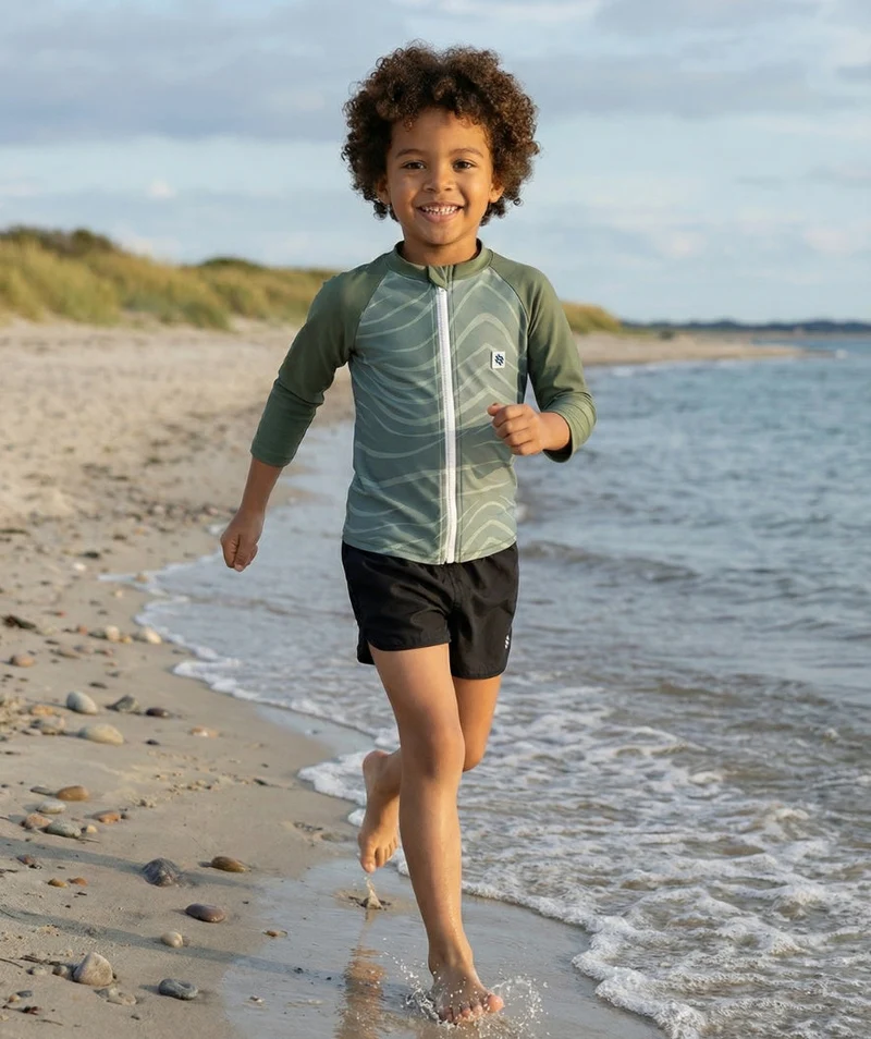 Watery UV Shirt für Kinder - Fjord Langarm Rashguard - Grün
