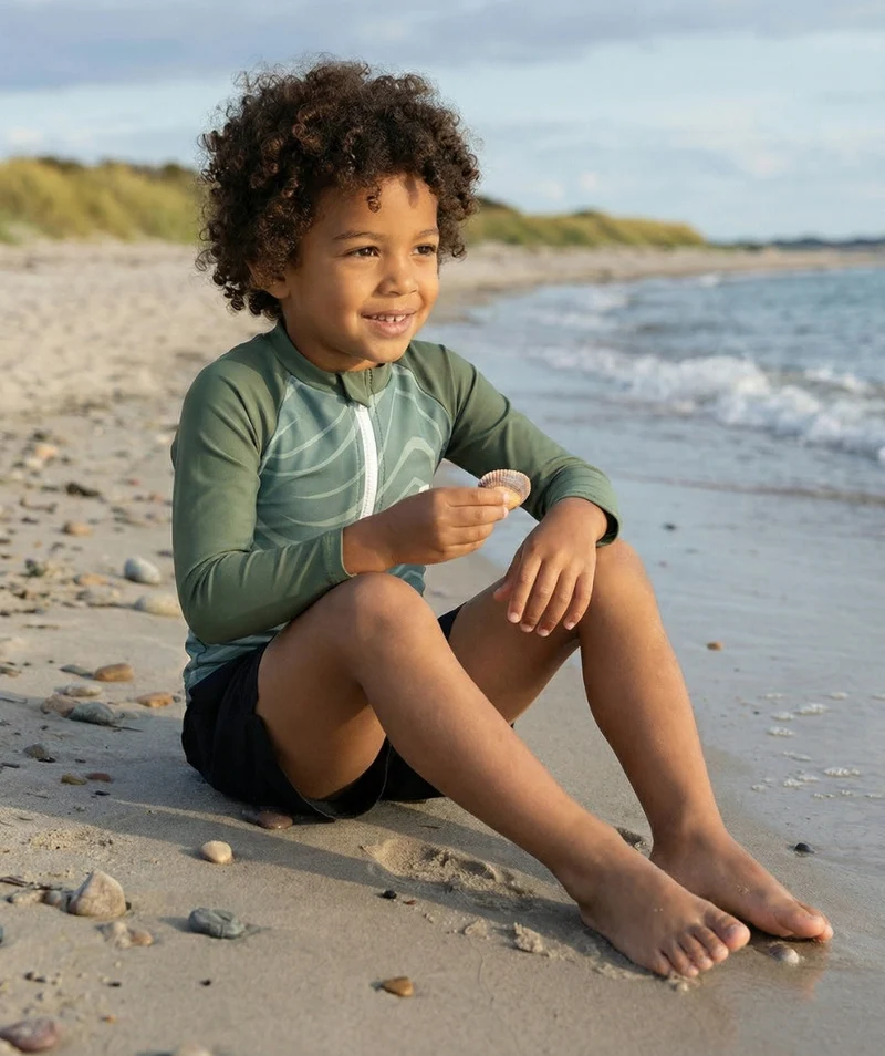 Watery UV Shirt für Kinder - Fjord Langarm Rashguard - Grün