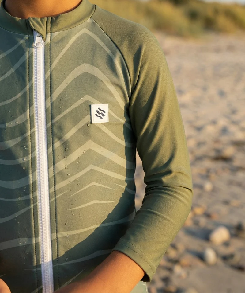 Watery UV Shirt für Kinder - Fjord Langarm Rashguard - Grün
