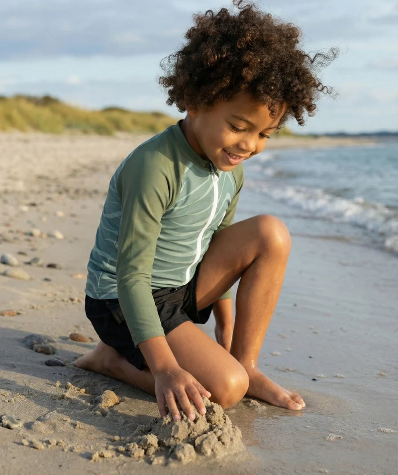 Watery UV Shirt für Kinder - Fjord Langarm Rashguard - Grün